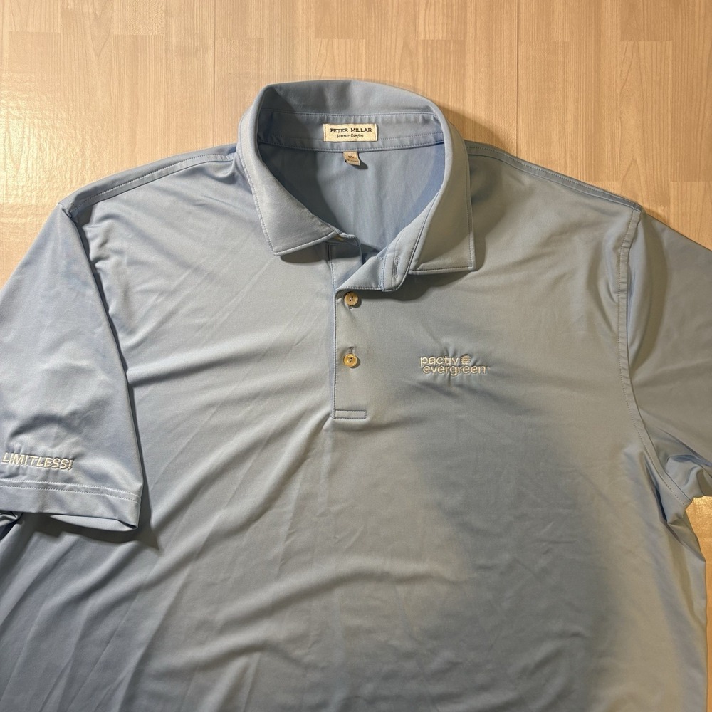 Peter Millar Summer Comfort Polo Shirt Men's Size XL Golf Polo Blue Performance